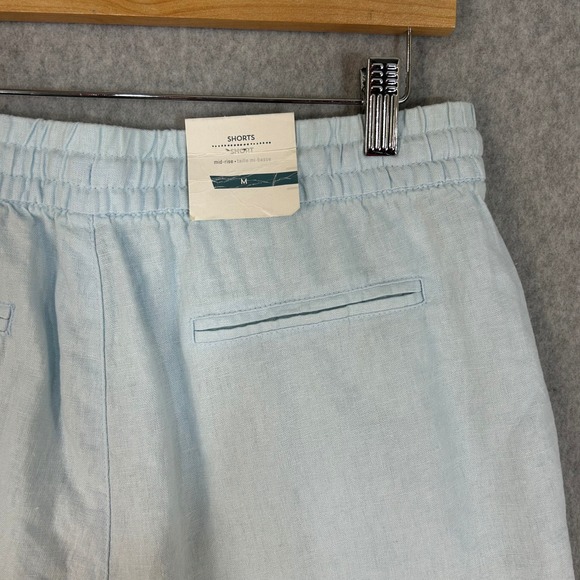 Old Navy Linen Blend Drawstring Shorts Light Blue Mid Rise Womens Sz Medium NWT - Picture 7 of 12